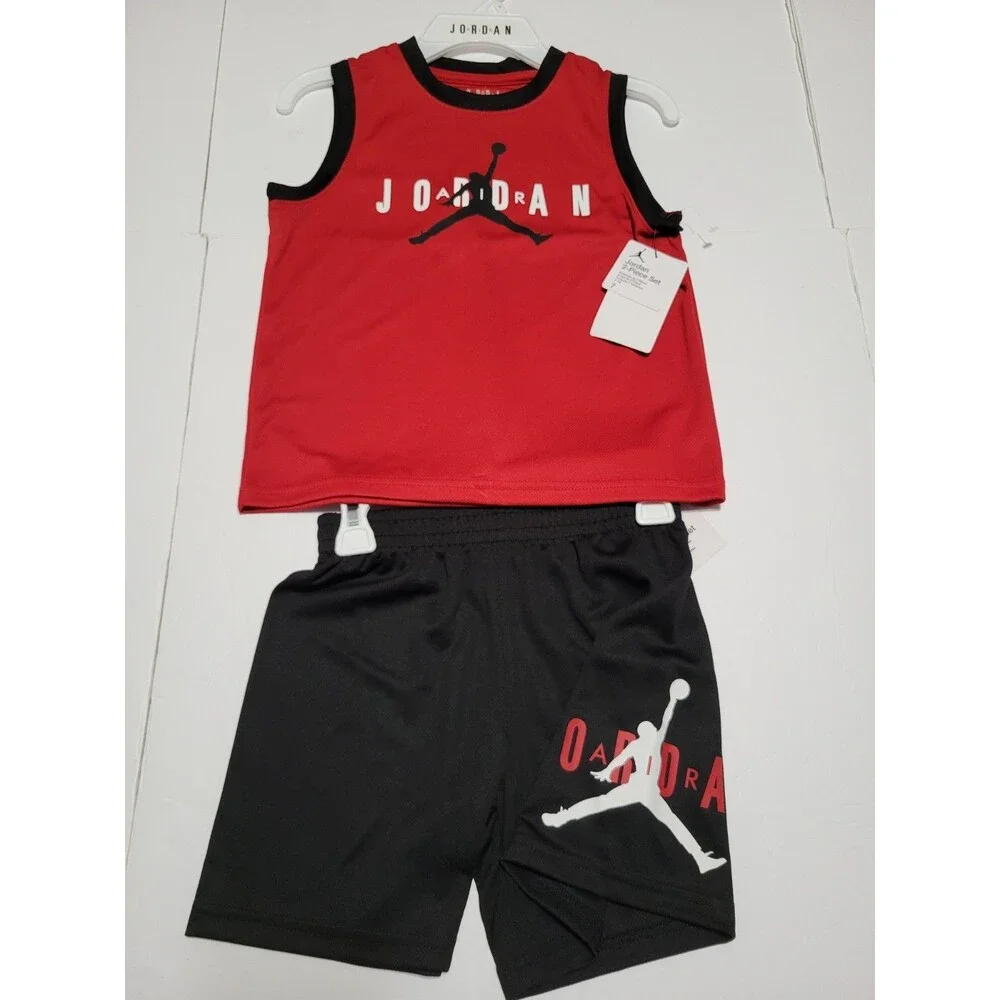 NIKE AIR JORDAN Shirt  & Shorts 2 Piece Graphic Logo Set  Size Kid's 7: NWT